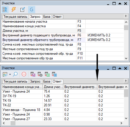 Окно семантической информации. Вкладка Запрос