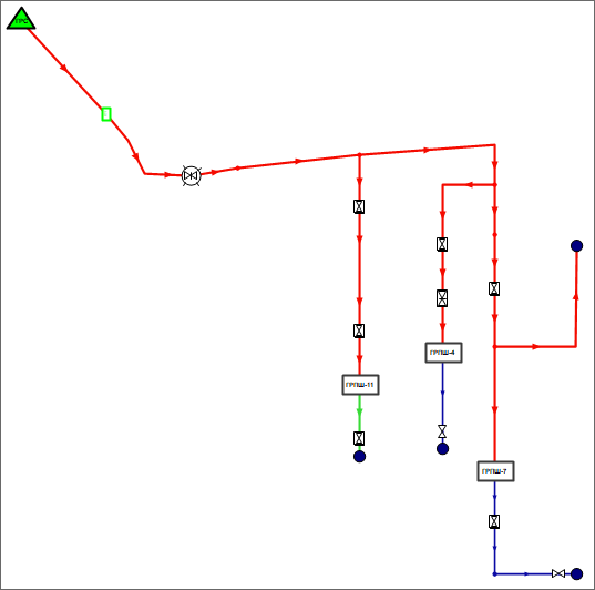 Исходный слой газовой сети