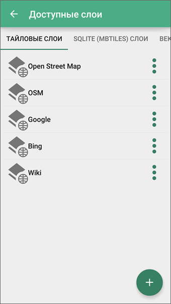 Окно Тайловые слои