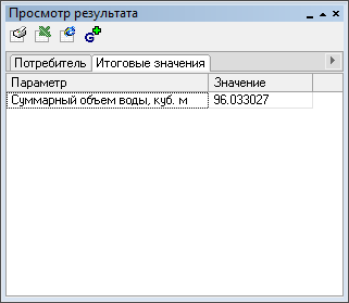 Окно результатов расчета