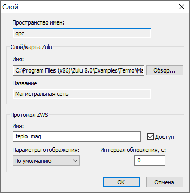 Добавление слоя в пространство имён