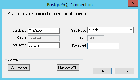 Свойства соединения пользовательского источника